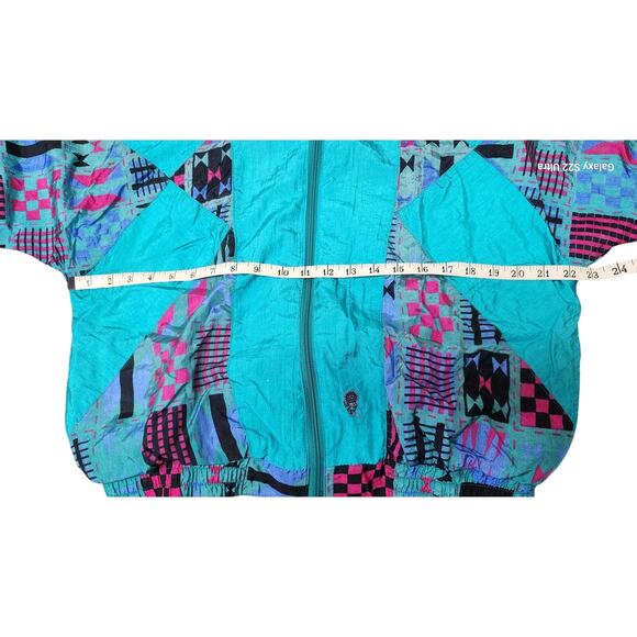 Lady Antigua VTG 90's Multicolor Geometrical Pattern Windbreaker Womens Med - Picture 6 of 15